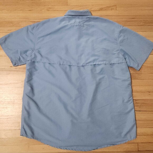 L.L. Bean - Button Up Shirt Men's Size Large - Short Sleeve Fishing Blue - Picture 4 of 5